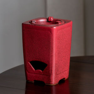Red Carbon Stove for Tea Brewing Outdoor Use Anti-Explosion Mountain Hawsor Dry Burning Stove Traditional Chinese Style Tea Set