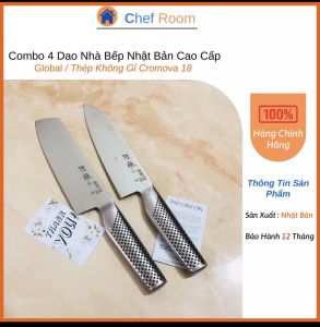 COMBO 2 Dao thái nhà bếp SATO Nhật Bản thiết kế thép trắng không gỉ Crômva 18 Dụng cụ nhà bếp thái SÁHIMI phi lê mỏng dính