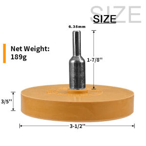 Si Fang | 90mm Car Eraser Wheel Adhesive Remover Rubber Wheel Smooth Power Drill Adapter Decal Removal Paint Repair Rubber Cleaning Wheel