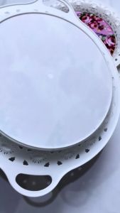 Baki Tray Plastik Nampan Food Plastik Multifungsi Elegan Cofe Restoran Nampan Kota Saji Motif Bunga