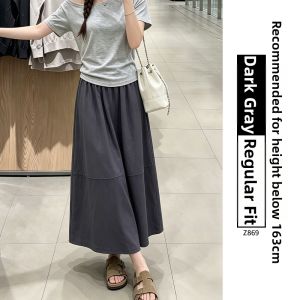 YAYANGREN | Large Size High Waist A-line Linen Skirt White