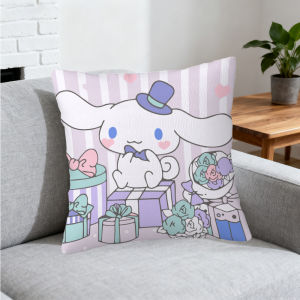 Sanrio | Sanrio Cinnamoroll Logo Pillow Cushion Cover Pillowcase Living Room Sofa Home Decor Customized
