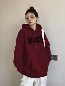 SUSHOUWANGE | Wine Red Vintage Hoodie Sweater Female