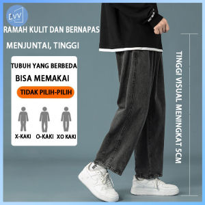 Versi Korea jeans celana kulot cowok hitam lurus jeans longgarjeans panjang pria  panjang kulot