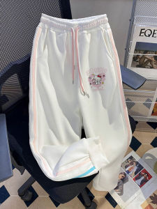 Hello Kitty Pure Cotton Leg Shaping Sports Pants Womens Autumn New Arrival Japanese Style Hellokitty Preppy Style Casual Sweatpants