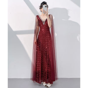 Important Occasions Shimmer Red Evening Gown