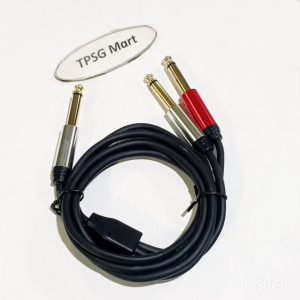 Cáp chia 6 ly từ 1 ra 2 đầu 6 ly Mono dài 1.5m / Cáp 6 ly Mono loại tốt dây cứng đầu xi mạ (TH05)