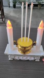 ชุดธูปไฟฟ้าแบบดั้งเดิม ดีไซน์เอเชีย พร้อมชั้นวางเทียน