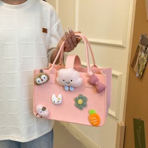 New Cartoon Felt Bag Large Capacity Handheld Shopping Bag Thickened Mommy Bag One Hundred Day Banquet Gift Souvenir