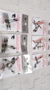 Aksesoris pancing CATFISH T SHAPE CROSSLINE SWIVEL W / PEARL 1 box isi 40 pcs harga per pcs