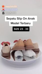 Sepatu Anak import flat Slip-On Selop Model Pita Merah Cantik Fashion Terbaru BISA COD