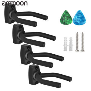 4ชิ้นที่วางกีตาร์ติดตั้งผนังตัวแขวนกีตาร์กีต้าร์อูคูเลเล่จอแสดงผลรองรับเบส