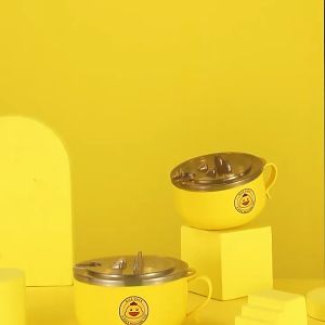 ชามบะหมี่ ชามมาม่า ถ้วยใส่อาหาร 1000ml พร้อมหูจับ+ฝาปิด ชามมีฝาปิด เสริมจากชามสแตนเลส ถ้วยใส่อาหารเด็ก ชามบะหมี่ ชามมาม่า