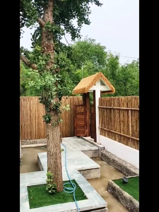 แบบพรมมุงจากจำลองแฝกเทียม แฝกเทียม ขนแฝกสูง 15 cm. แฝกมุงหลังคา 6เข็ม หญ้าแฝก หลังคาหญ้าเทียม ฟางเทียม แฝกเนื้อเหนียว กัน UV หลังคากันแดด 1*1M/1*10M