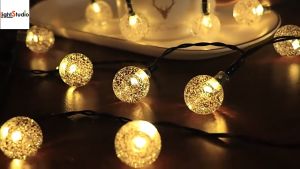 【Ready Stock】Outdoor LED Solar Bubble String Light Waterproof with 8 Lighting Modes