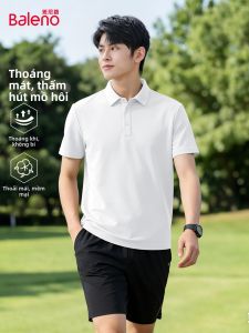 BALENO | Mens Loose Turn-Down Collar Summer Business Casual White Polo Shirt