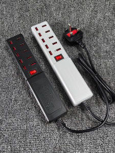 New British Standard Hong Kong Version 10usb Port Charger British Multi-Port Mobile Phone Tablet Bluetooth Headset Charging Socket 10 Plug-in White For Home Online Game Studio Applicable to Macao Singapore