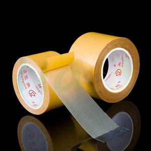 Yellow Mesh Waterproof Carpet Tape Heavy Duty Strong Double Sided Adhesive Mesh Tape Floor Cloth Base Grid Tape