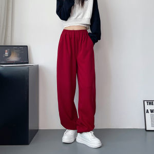 Loose Wide Leg Sweatpants Womens Early Autumn Lazy Style plus Size Sports Casual Pants High Waist Slimming Trousers