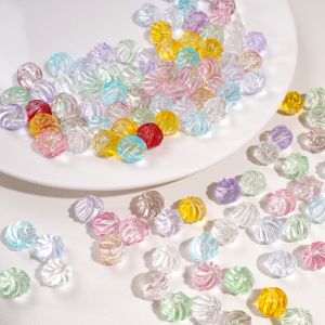 12mm 5pcs/bag Glass Ribbed Large Hole Pillar Beads For DIY Bracelet Necklace Earring Keychain Craft Jewelry Making Accessories