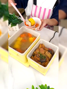 Bamousse Split Electric Cooker Q1 Double Flavor Hot Pot Dual Steamboat Pot 5L Double Gall Stew Pot Cute GallBladder Double Rice Cooker Chafing Dish Soup Pot Innovative Influencer Parent-Child Yuan Yang Pot Traveling Pot Gift Multifunction Cooking Pot