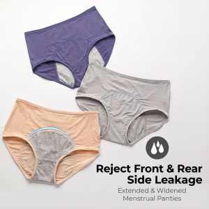 3-Pack Womens Comfort Period Underwear Pack Light Leaks Period Panties Light Protection Underwear