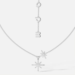 White Meteorite Hexagram Necklace