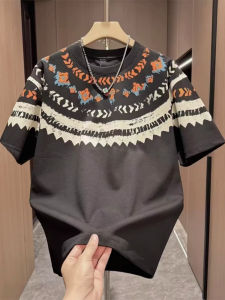 เสื้อยืดคอกลมแขนสั้นผู้ชาย ทรงหลวม ระบายอากาศได้ดี ผ้าผสมคอตตอน โพลีเอสเตอร์ ยืดหยุ่นได้ดี สำหรับฤดูร้อน