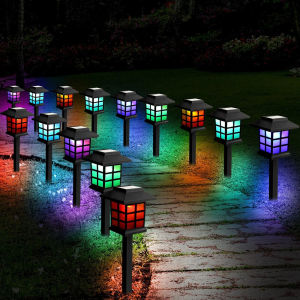 8pcs/set Solar Pathway Lights Outdoor Waterproof LED Solar Powered Landscape Lights Decor for Garden Yard Patio Lawn Driveway