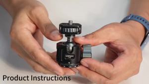 Leaplight Tripod Ball Head with Cold Shoe 360° Panoramic Rotating Mount Base Adapter with 1/4" Screw for Tripod Mount