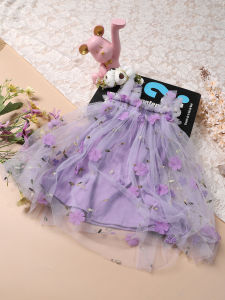Sweet Toddler Baby Girls Tutu Dress Sleeveless Embroidery Floral Tulle Dress Little Girl Birthday Dresses