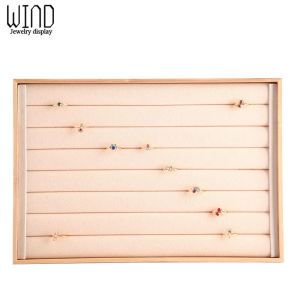 New Arrival Bamboo wood Jewelry Display Jewellery Tray Ring Holder Necklaces Organizer Bracelets Showcase Pendants Box