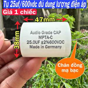 Tụ loa mid xịn 25uf/600VDC Audio Grade Cap