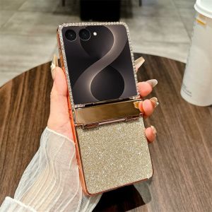 szhaiyu | Luxury Women Bling Glitter Bling Rhinestone Diamond Phone Case For Samsung Z Flip 8 7 FE 6 5 4 3 Full Hinge Protective Cover