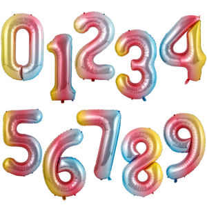 Balloon Decoration Silver Red Blue Pink Champagne Rose Golden Happy Birthday Arrangement Age Numbers and Letters Letter Balloon