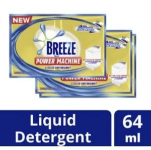 Breeze Power Machine Liquid Detergent Pack - Blue and Pink Variants - Best Ever Clean - For Washing Machines by 6s