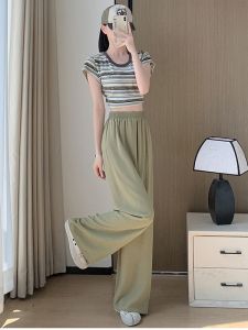 กางเกงขายาวทรงหลวมเอวสูงสไตล์ลำลองสำหรับผู้หญิงในช่วงฤดูร้อน กางเกงขายาวทรงหลวมสไตล์ลำลองแบบใหม่ปี 2025 ทรงหลวมสไตล์ญี่ปุ่น