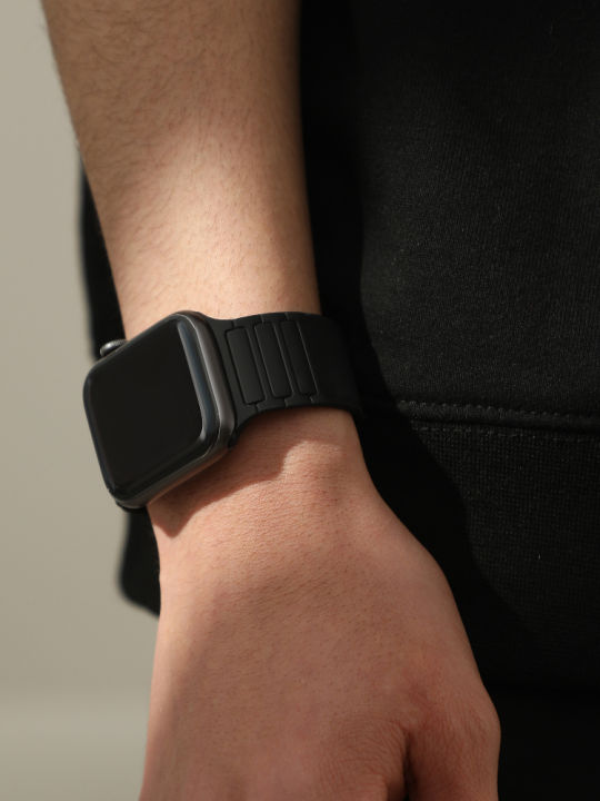 FENKAN | Dây Đeo Đồng Hồ Silicone Từ Tính Màu Đen cho Apple Watch ...