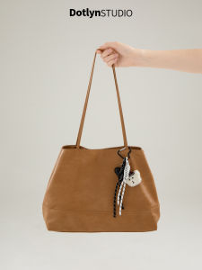 Dotlyn Japanese Style Casual Large Capacity Soft Leather Single Shoulder Tote Bag for Women Suitable for Class Going