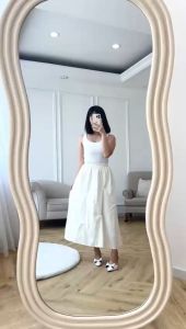 NANDO BAWAHAN ROK PANJANG WANITA PINGGANG FULL KARET JUMBO KATUN IMPORT BANGKOK