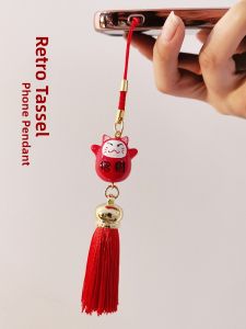 ZHENGEGE | Vintage Chinese Style Good Luck Cat Pendant Phone Charm
