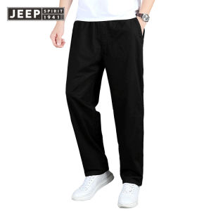 JEEP SPIRIT Four Seasons Joker ญี่ปุ่น Retro ผู้ชายตรงกางเกงลำลอง หลวมสีทึบ ยี่ห้อ Overalls กางเกงกางเกง สีกา