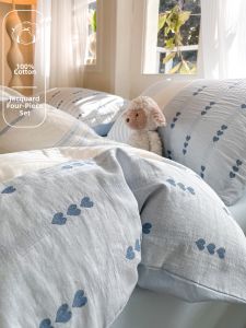 SHAYA | Bộ Chăn Ga Gối Đơn Giản Màu Dệt Jacquard 100% Cotton