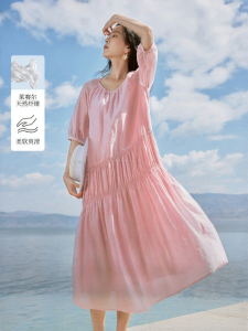 INMAN | Lyrical Silk Finish Loose A-line Maxi Dress