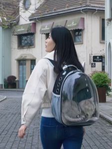 ARAFURA MULKI - Tas Astronot Anjing Kucing Tas Transparan Pet Cargo Tas Anjing Kucing Jalan2