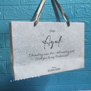 paper bag bridesmaid custom tas kertas glossy nikahan paper bag wedding