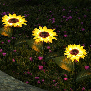LED Solar Simulation Sunflower Light Garden Yard Lawn Night Lights Landscape Lamp Home Decoration Party Christmas Flower Light