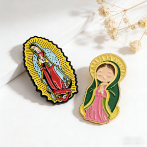1-5pcs/Set Our Lady of Guadalupe Enamel Pin Religious Retro Brooch Badges Metal Denim Shirt Lapel Pin Jewelry Accessories Gifts