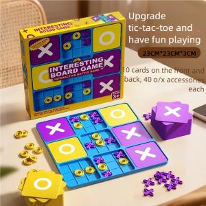 Nine-Square Xo Tic-Tac-Toe Board Game for Boys and Girls Early Education Tabletop Game to Train Logical Thinking Childrens Educational Toy Suitable for Christmas Spring Festival New Years Day Birthdays Suitable for Boys and Girls Toys