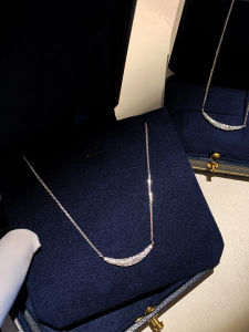 CAFFTI | Silver Dazzling Zircon Smile Neck Chain
